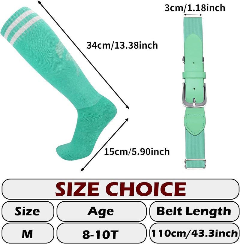 EDCYF Kids Baseball or Softball Socks and Belt Combo Set Softball Knee Socks High Tube Soccer Socks for Youth Boys Girls - Image 5